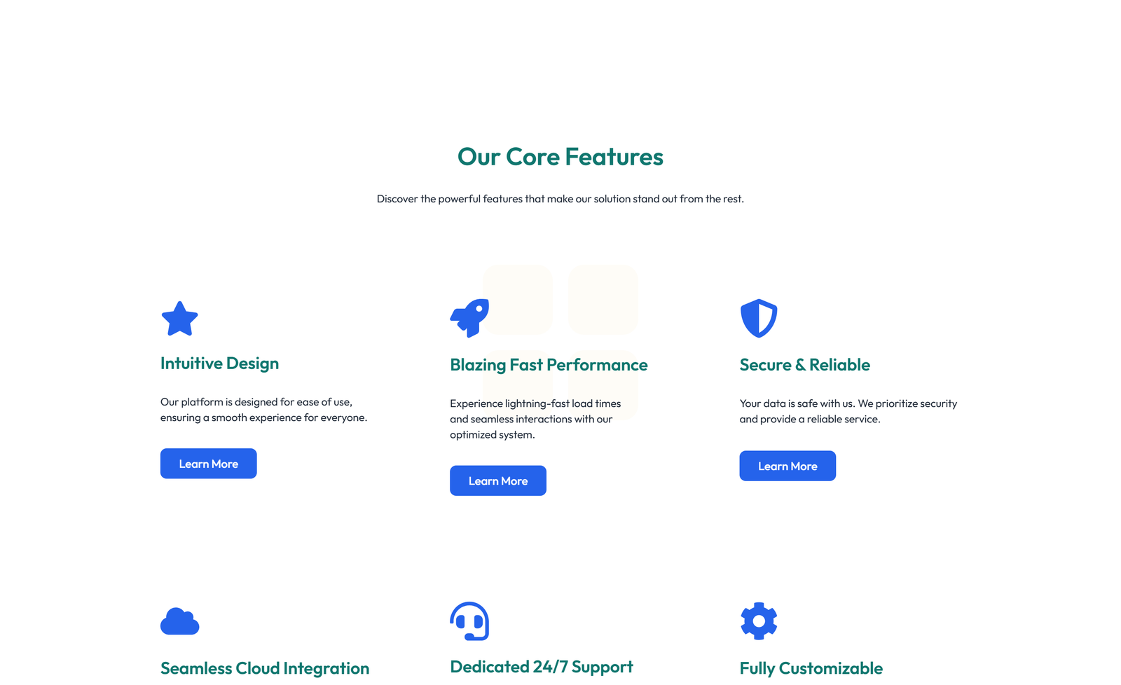 Feature Grid with 2-column Image, Title, Text Cards 78 - Elementor component