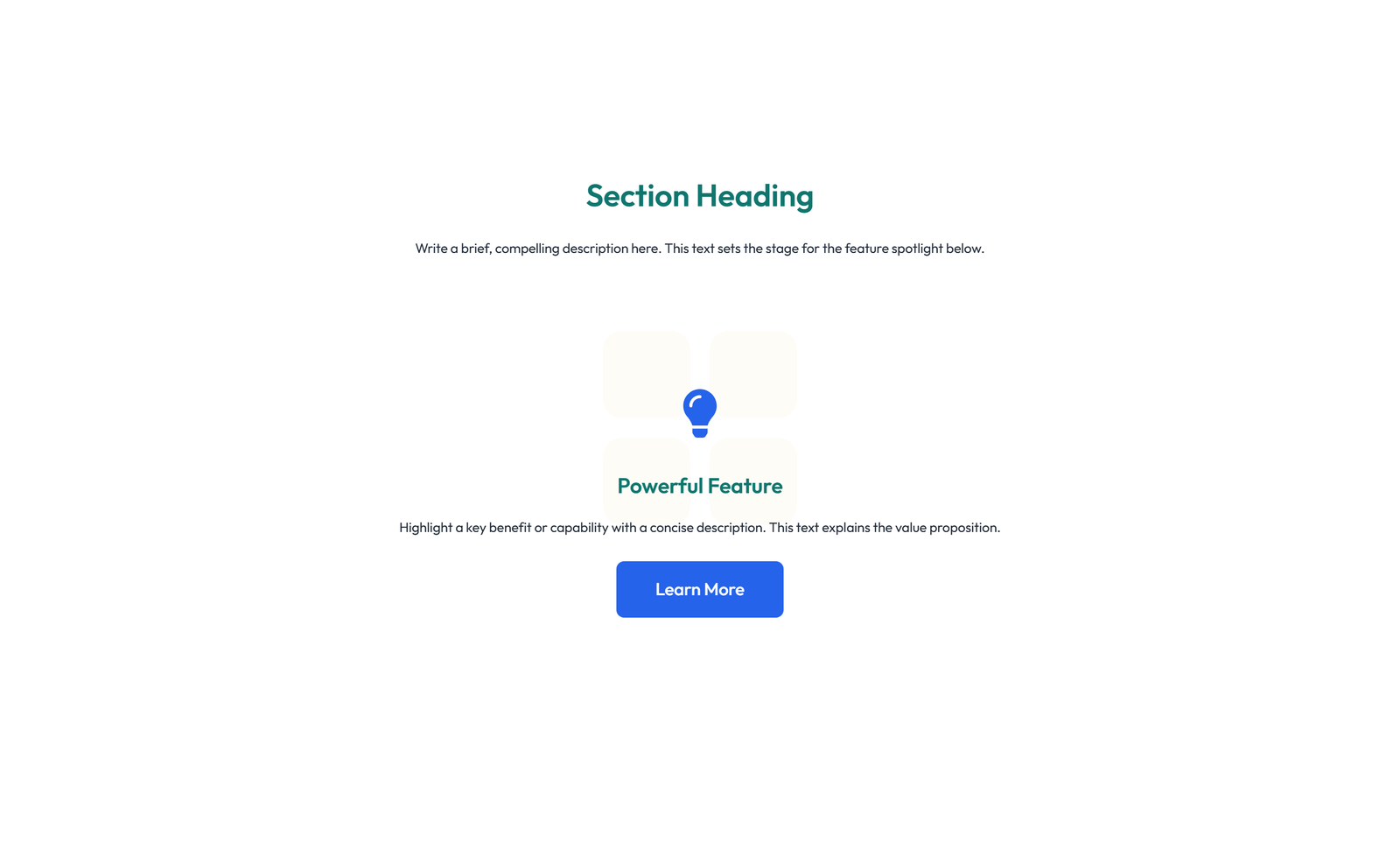 Screenshot of Feature Grid with 4-column Icon-box Cards 81 - Elementor Feature Sections component