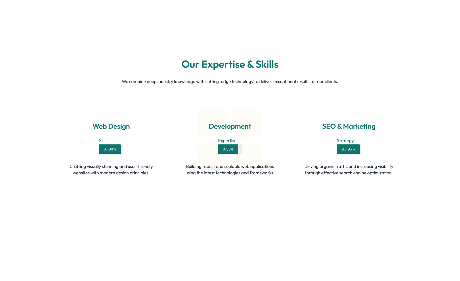 Screenshot of Feature Grid with 3-column Icon, Title, Text Cards 94 - Elementor Feature Sections component