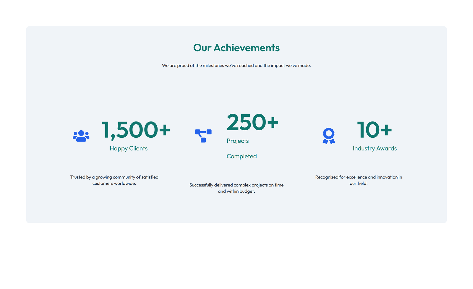 Feature Grid with 3-column Icon, Title, Text Cards 95 - Elementor component