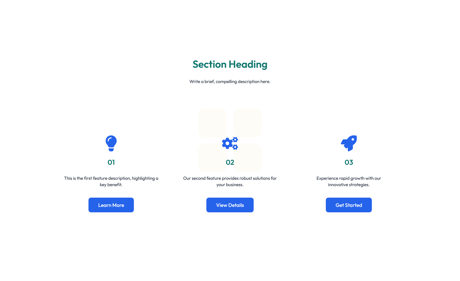 Screenshot of Feature Grid with 2-column Image, Title, Text Cards 96 - Elementor Feature Sections component