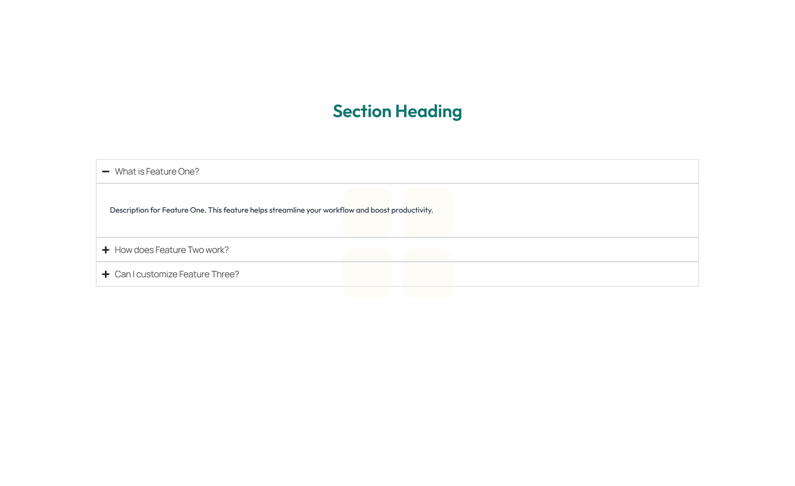 Screenshot of Feature Grid with 4-column Icon-box Cards 103 - Elementor Feature Sections component