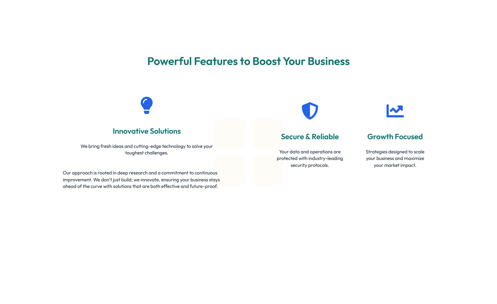 Screenshot of Feature Grid with 2-column Image, Title, Text Cards 104 - Elementor Feature Sections component