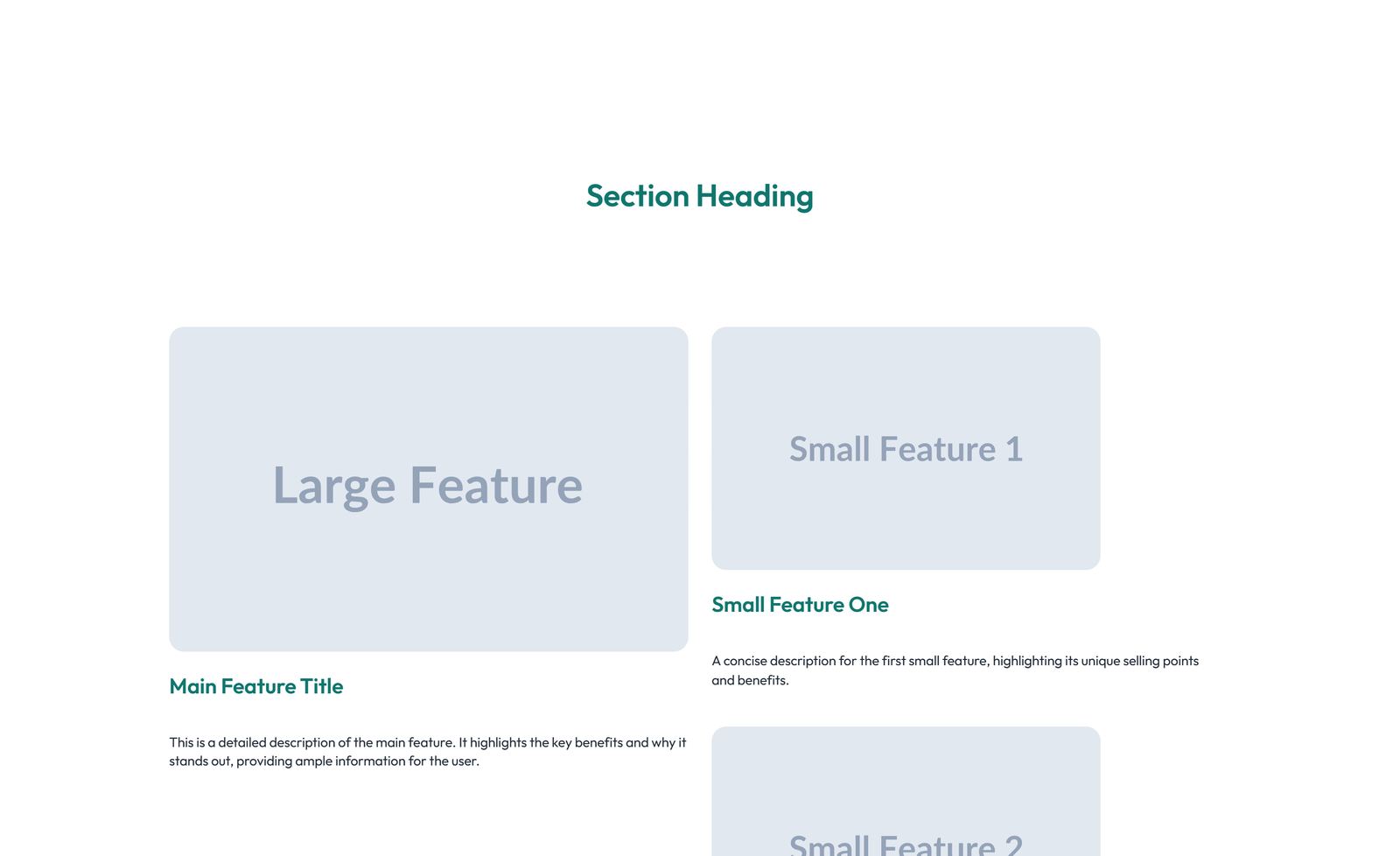 Feature Grid with 3-column Icon, Title, Text Cards 105 - Elementor component