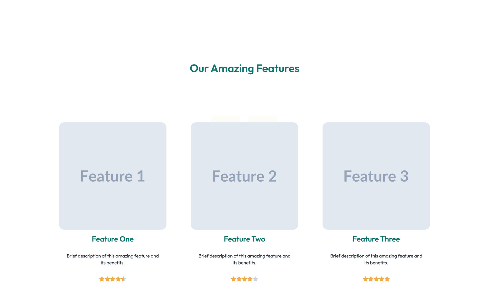 Feature Grid with 4-column Icon-box Cards 107 - Elementor component