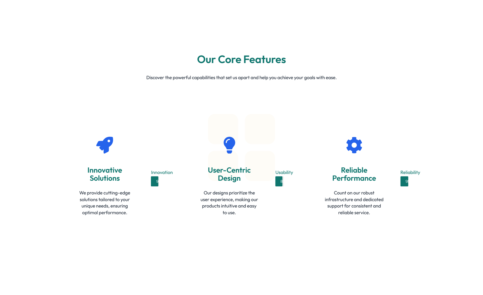 Screenshot of Feature Grid with 3-column Icon, Title, Text, CTA Cards 108 - Elementor Feature Sections component