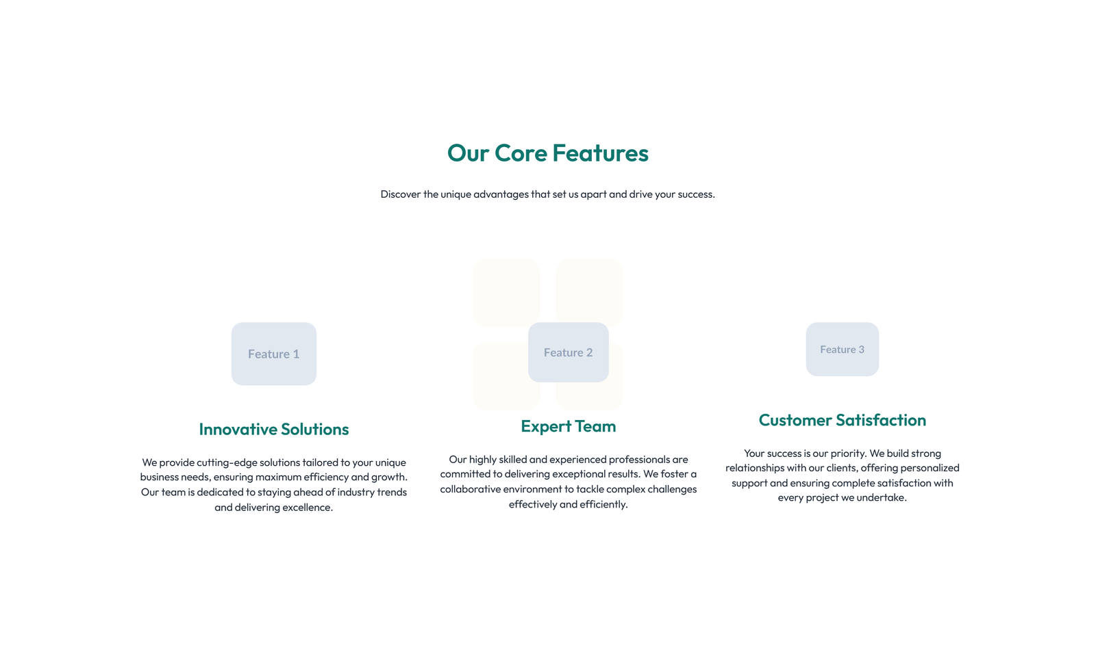 Feature Grid with 3-column Icon, Title, Text, CTA Cards 109 - Elementor component