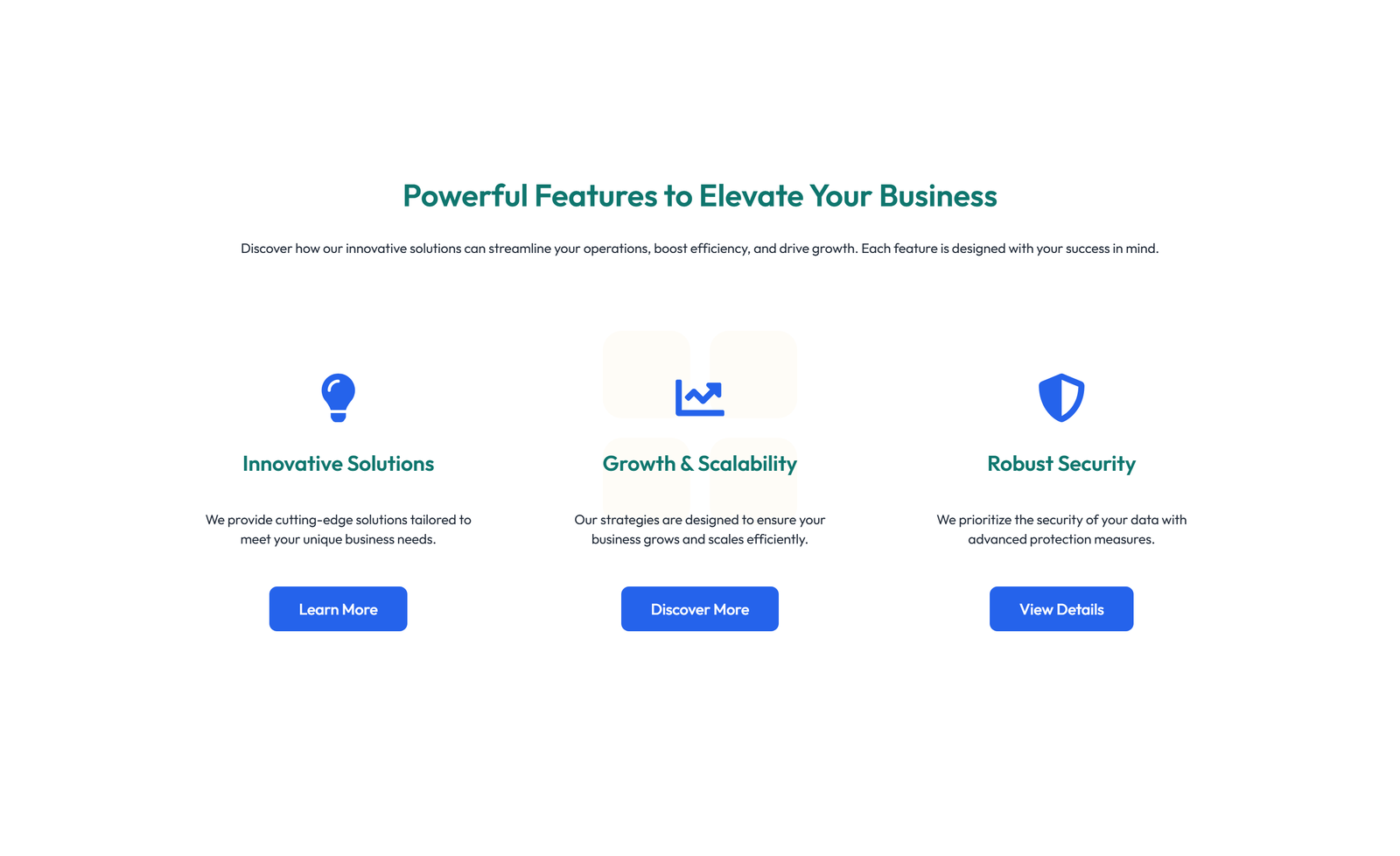 Feature Grid with 4-column Icon-box Cards 112 - Elementor component