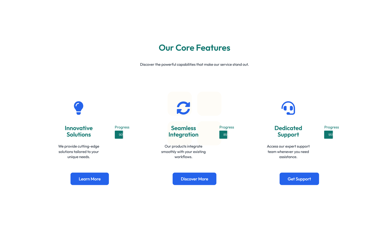 Feature Grid with 4-column Icon-box Cards 113 - Elementor component
