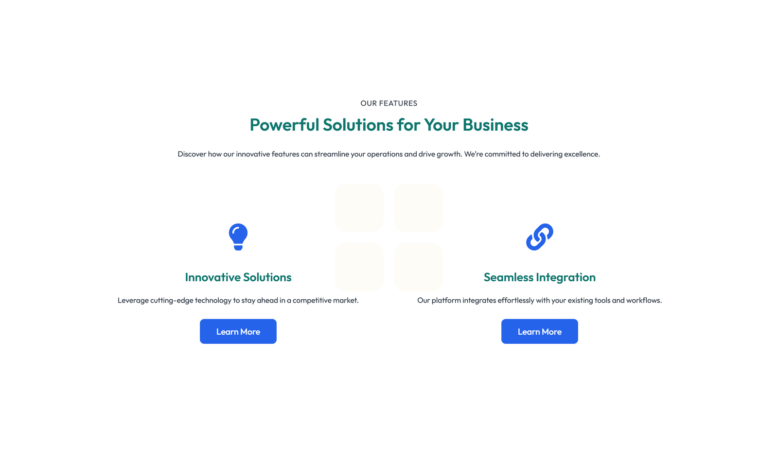 Screenshot of Feature Grid with 2-column Image, Title, Text Cards 114 - Elementor Feature Sections component