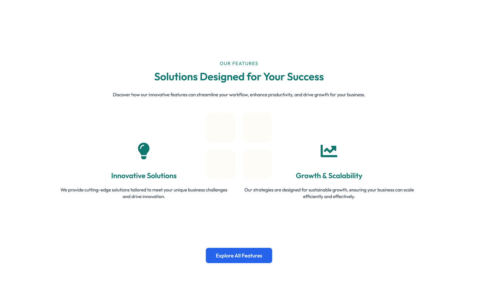 Screenshot of Feature Grid with 3-column Icon, Title, Text Cards 115 - Elementor Feature Sections component