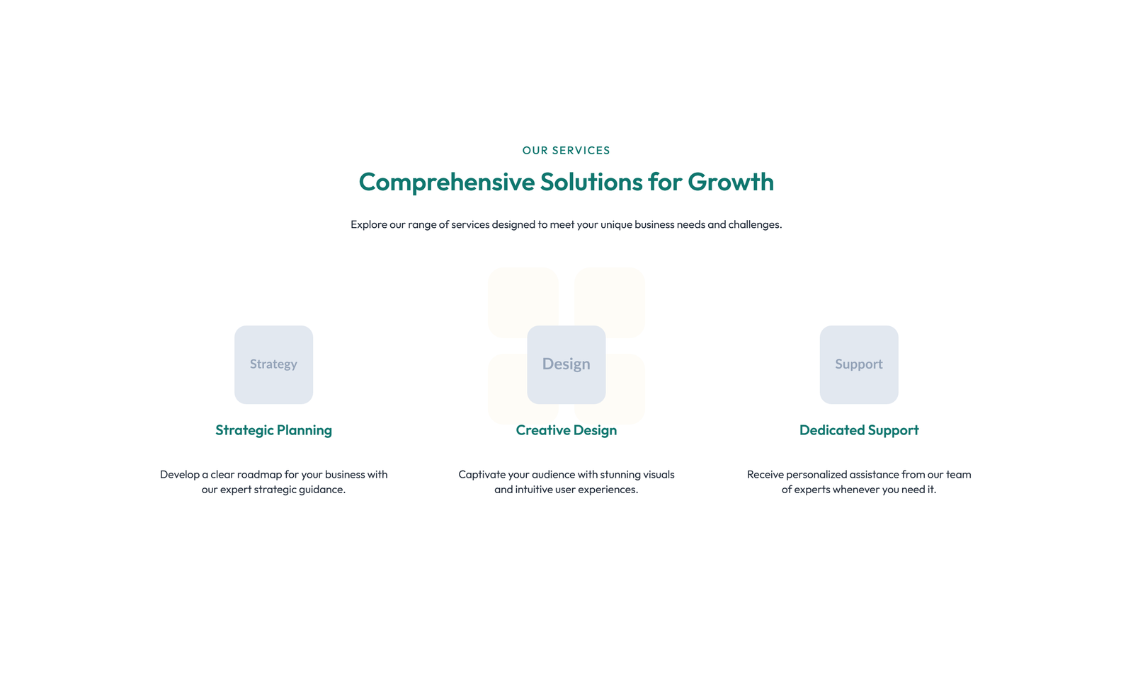 Screenshot of Feature Grid with 4-column Icon-box Cards 116 - Elementor Feature Sections component