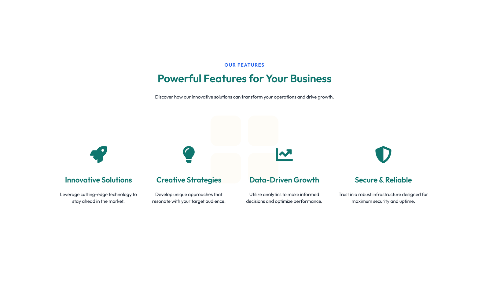 Screenshot of Feature Grid with 3-column Icon, Title, Text, CTA Cards 118 - Elementor Feature Sections component