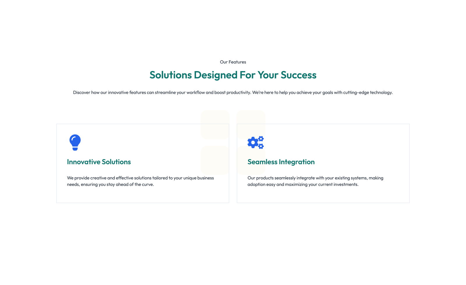 Screenshot of Feature Grid with 3-column Icon, Title, Text Cards 123 - Elementor Feature Sections component