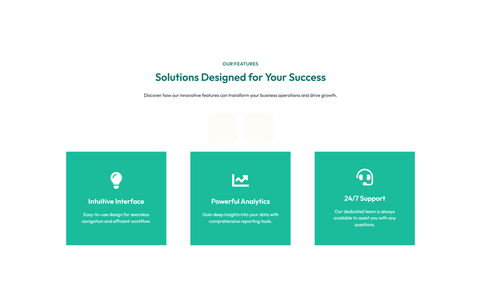 Feature Grid with 2-column Image, Title, Text Cards 130 - Elementor component