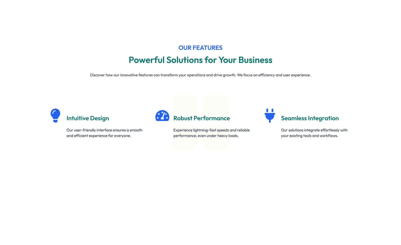 Screenshot of Feature Grid with 4-column Icon-box Cards 131 - Elementor Feature Sections component