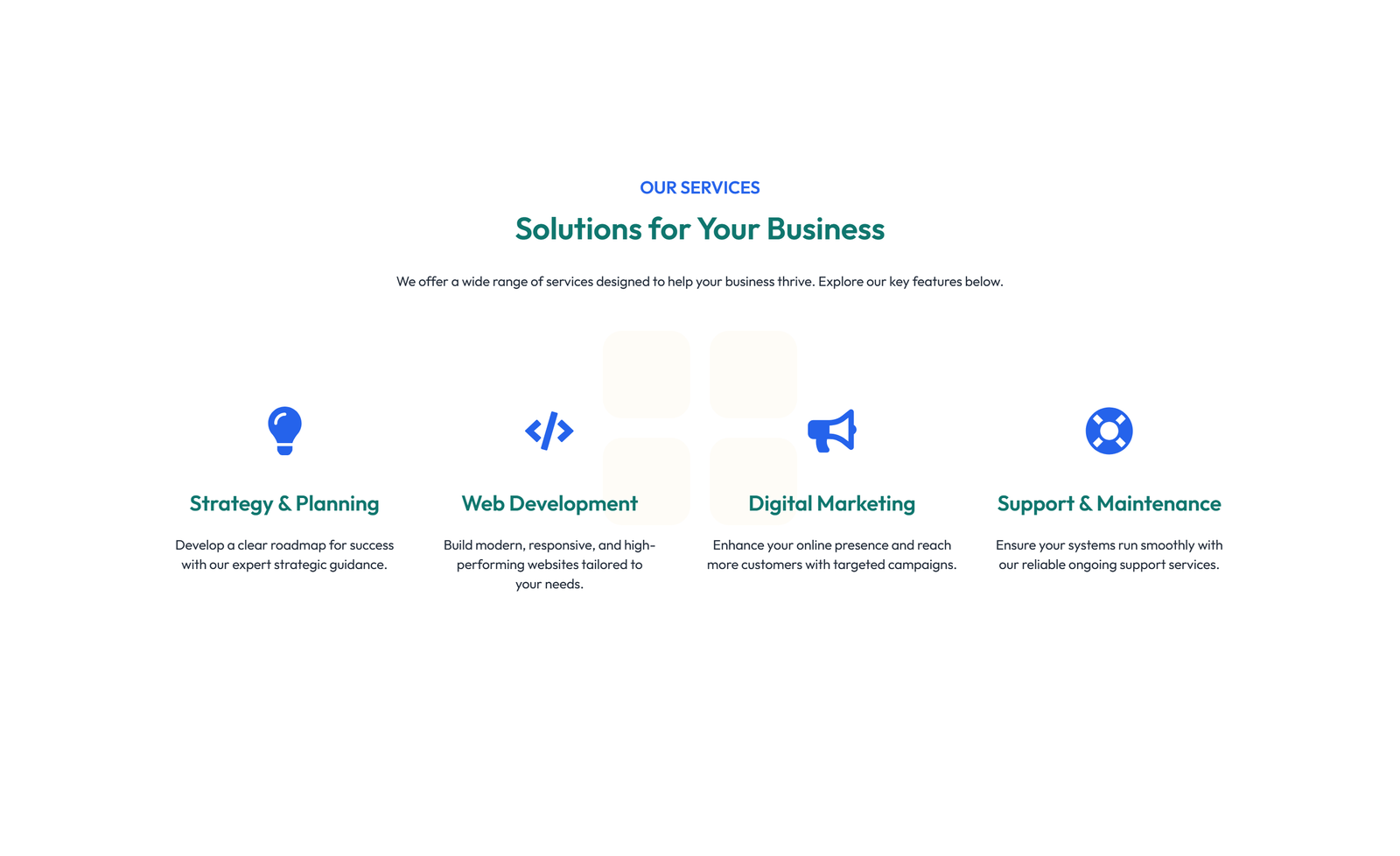 Screenshot of Feature Grid with 2-column Image, Title, Text Cards 131 - Elementor Feature Sections component