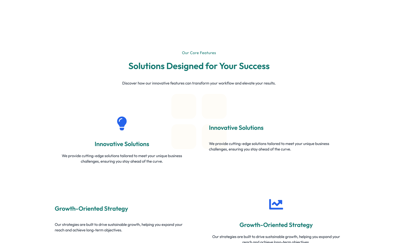 Screenshot of Feature Grid with 4-column Icon-box Cards 138 - Elementor Feature Sections component