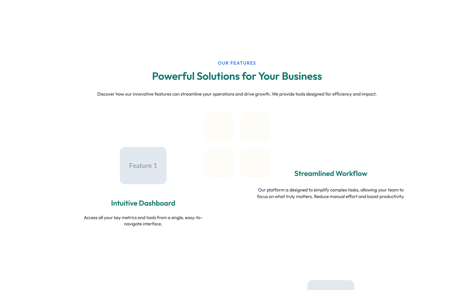 Screenshot of Feature Grid with 3-column Icon, Title, Text Cards 139 - Elementor Feature Sections component