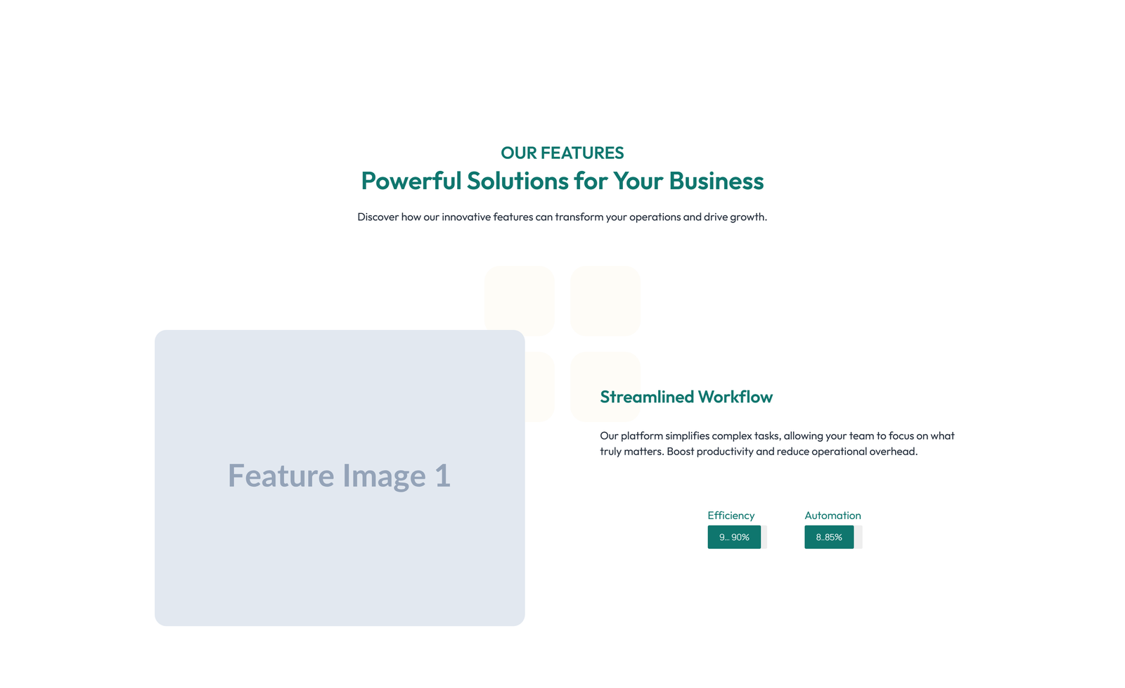 Feature Grid with 4-column Icon-box Cards 140 - Elementor component
