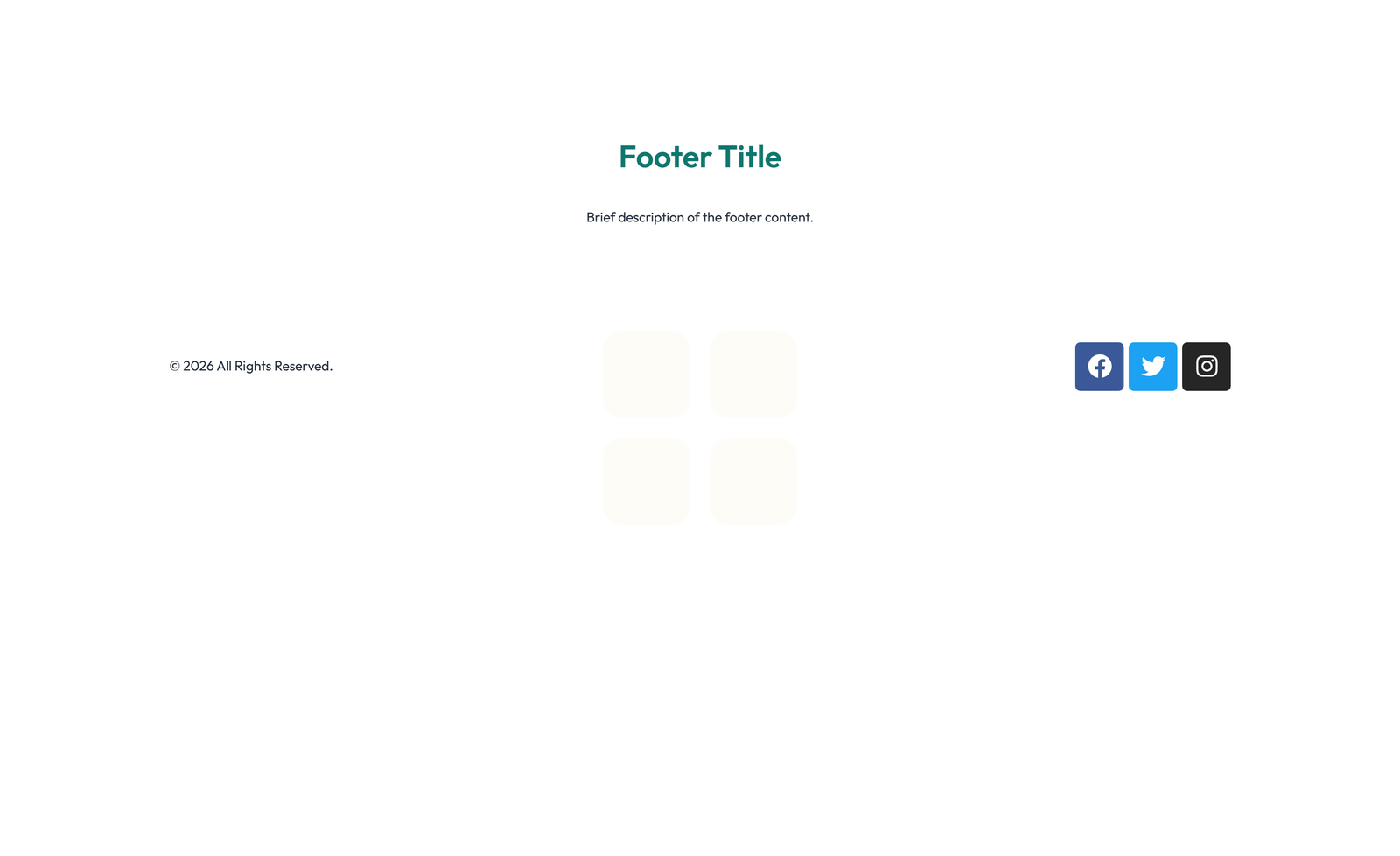 Screenshot of Footer with 4-column: Logo, Links, Links, Contact, Social 29 - Elementor Footers component