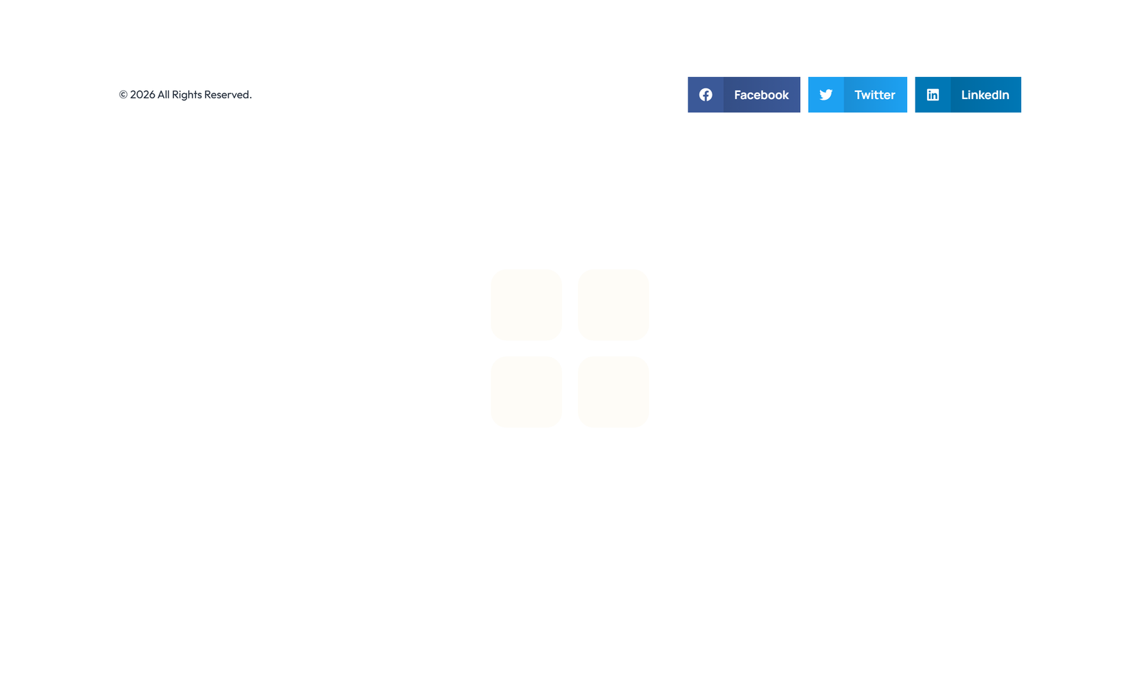 Screenshot of Footer with 3-column: Logo, Links, Contact, Social 30 - Elementor Footers component