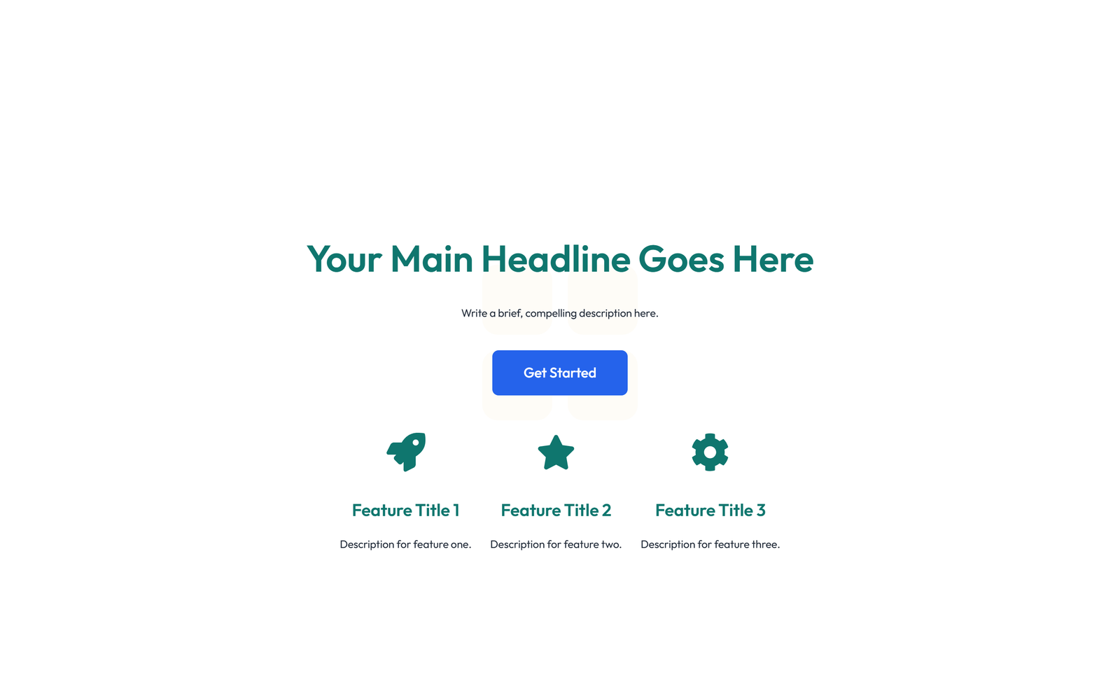 Screenshot of Centered Hero with H1, Subtitle, Two CTA Buttons - Elementor Hero Sections component