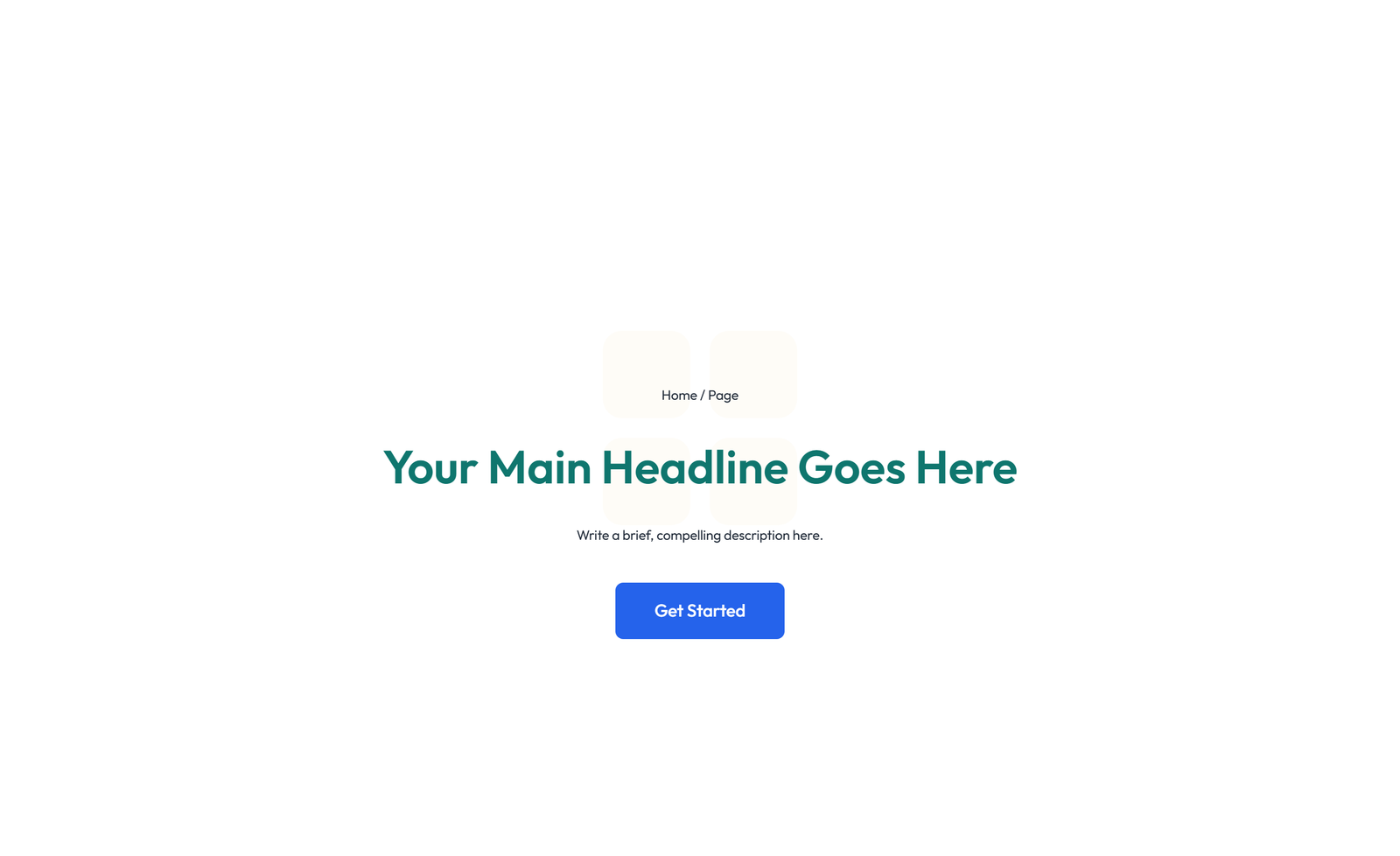 Screenshot of Centered Hero with H1, Subtitle, CTA Button 3 - Elementor Hero Sections component
