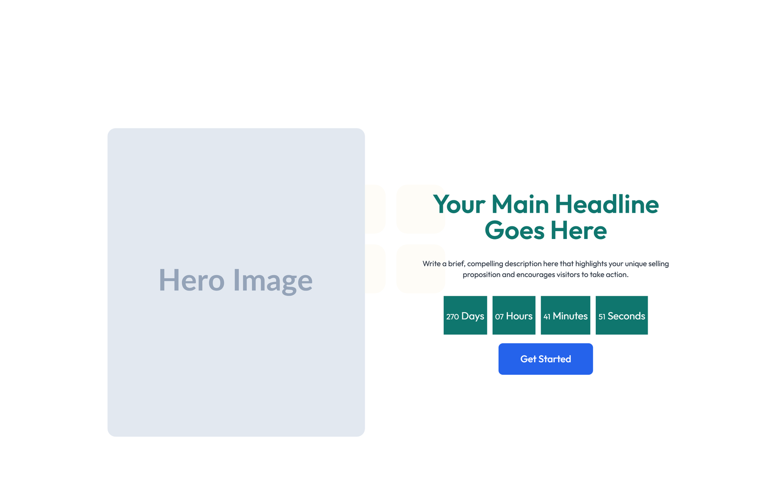 Split Hero with Image Left and Text Right and CTA 7 - Elementor component