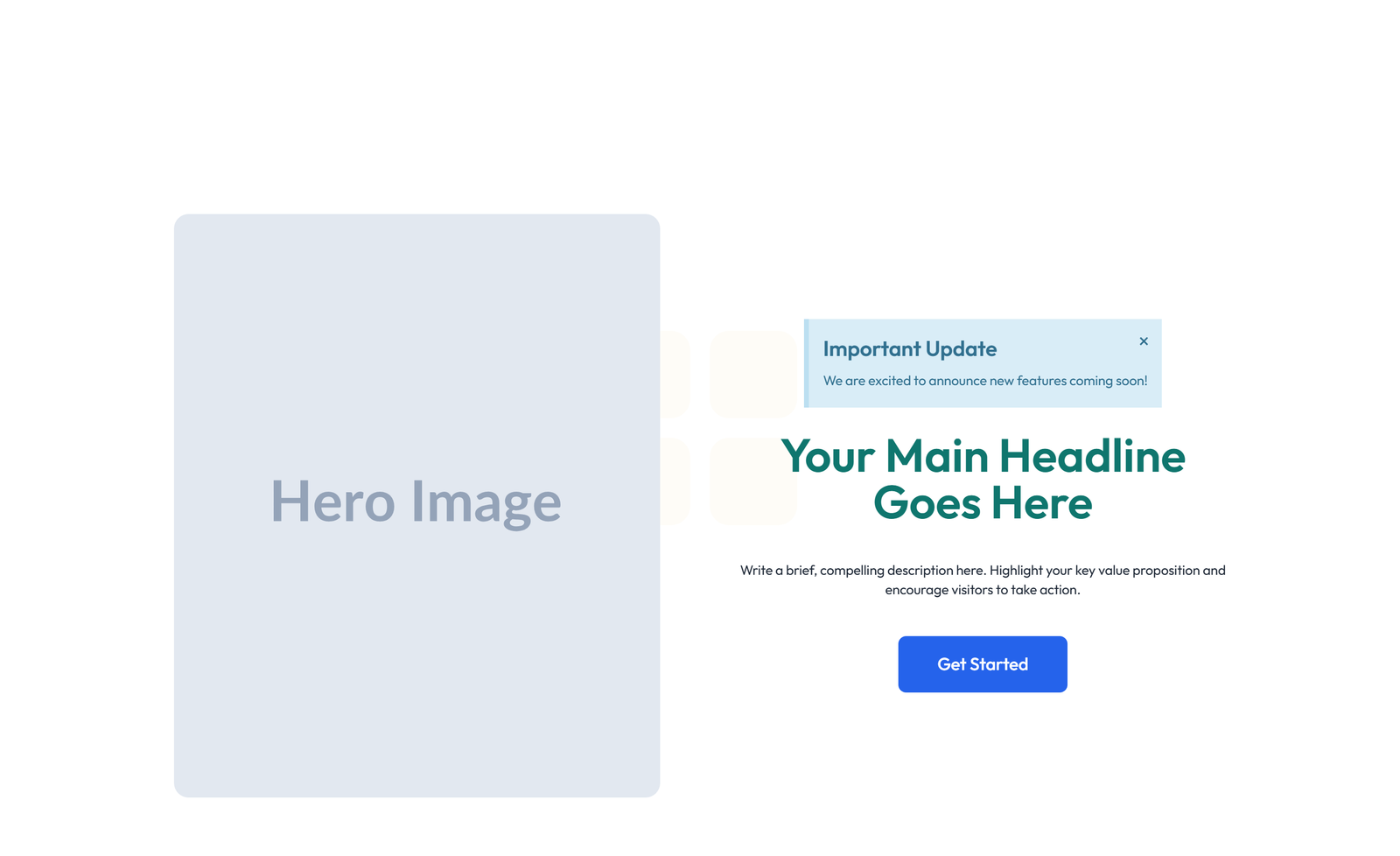 Split Hero with Text and Counters Left and Image Right 7 - Elementor component