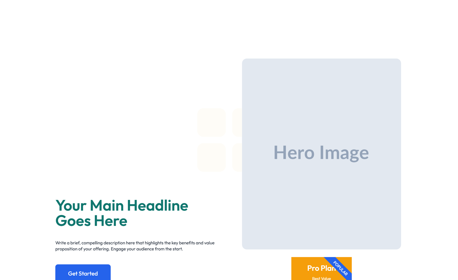 Split Hero with Text Left and Image Right and Two Buttons 11 - Elementor component