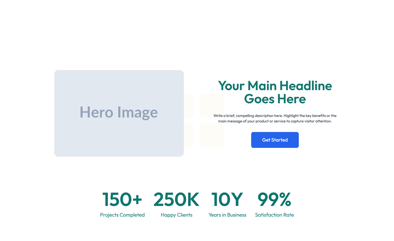 Split Hero with Text Left and Image Right and Two Buttons 12 - Elementor component