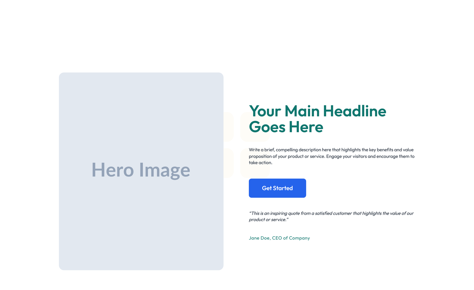 Split Hero with Image Left and Text Right and CTA 13 - Elementor component