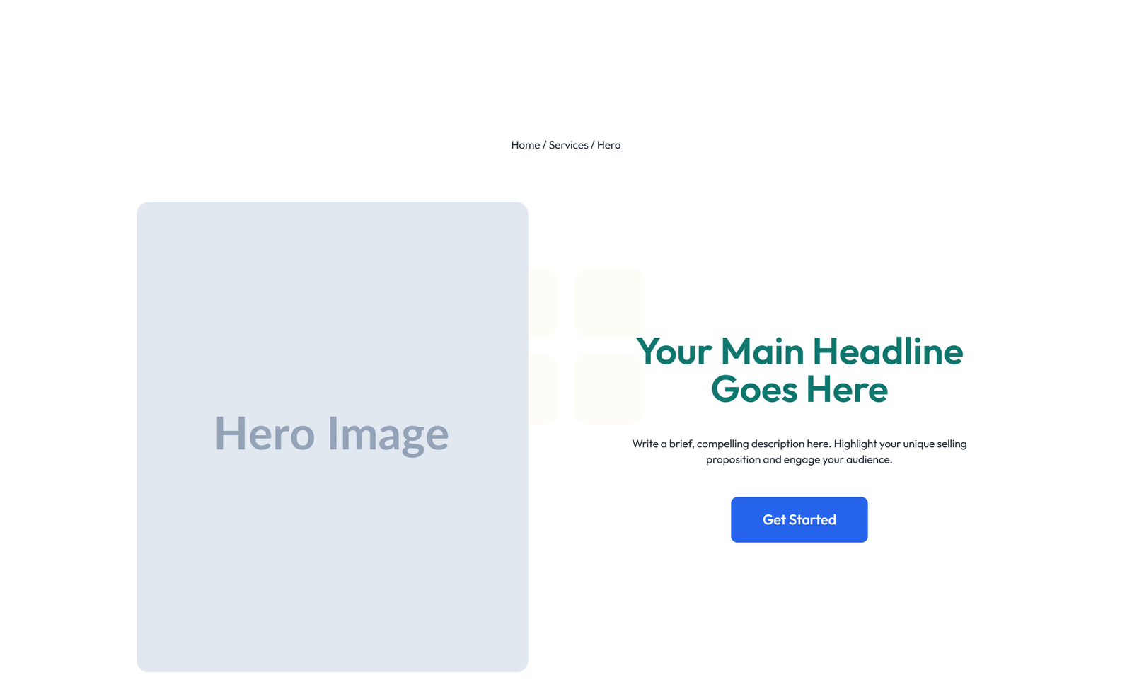 Screenshot of Centered Hero with H1, Subtitle, CTA Button 14 - Elementor Hero Sections component