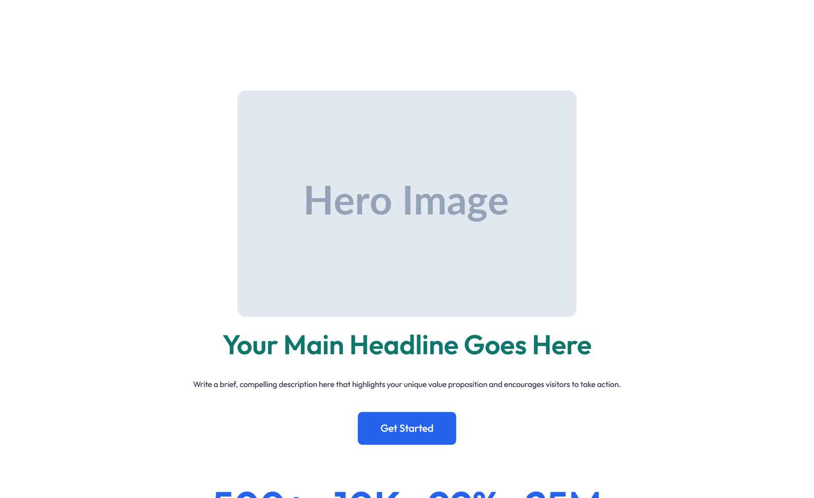 Split Hero with Text and Counters Left and Image Right 17 - Elementor component