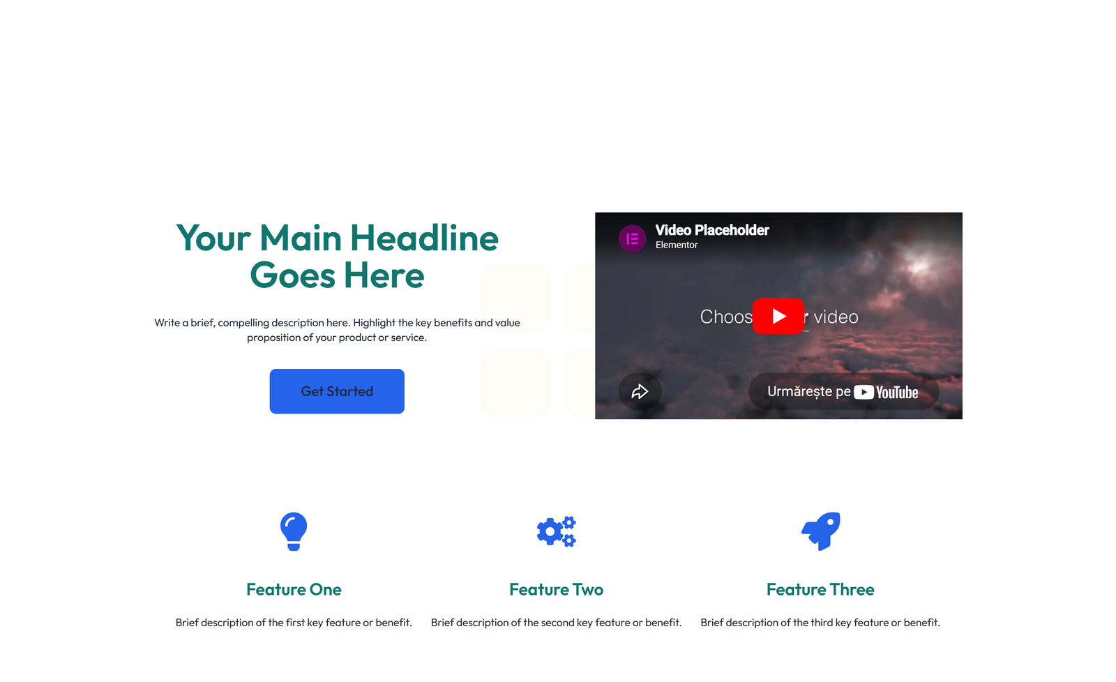 Centered Hero with H1, Subtitle, CTA Button 21 - Elementor component