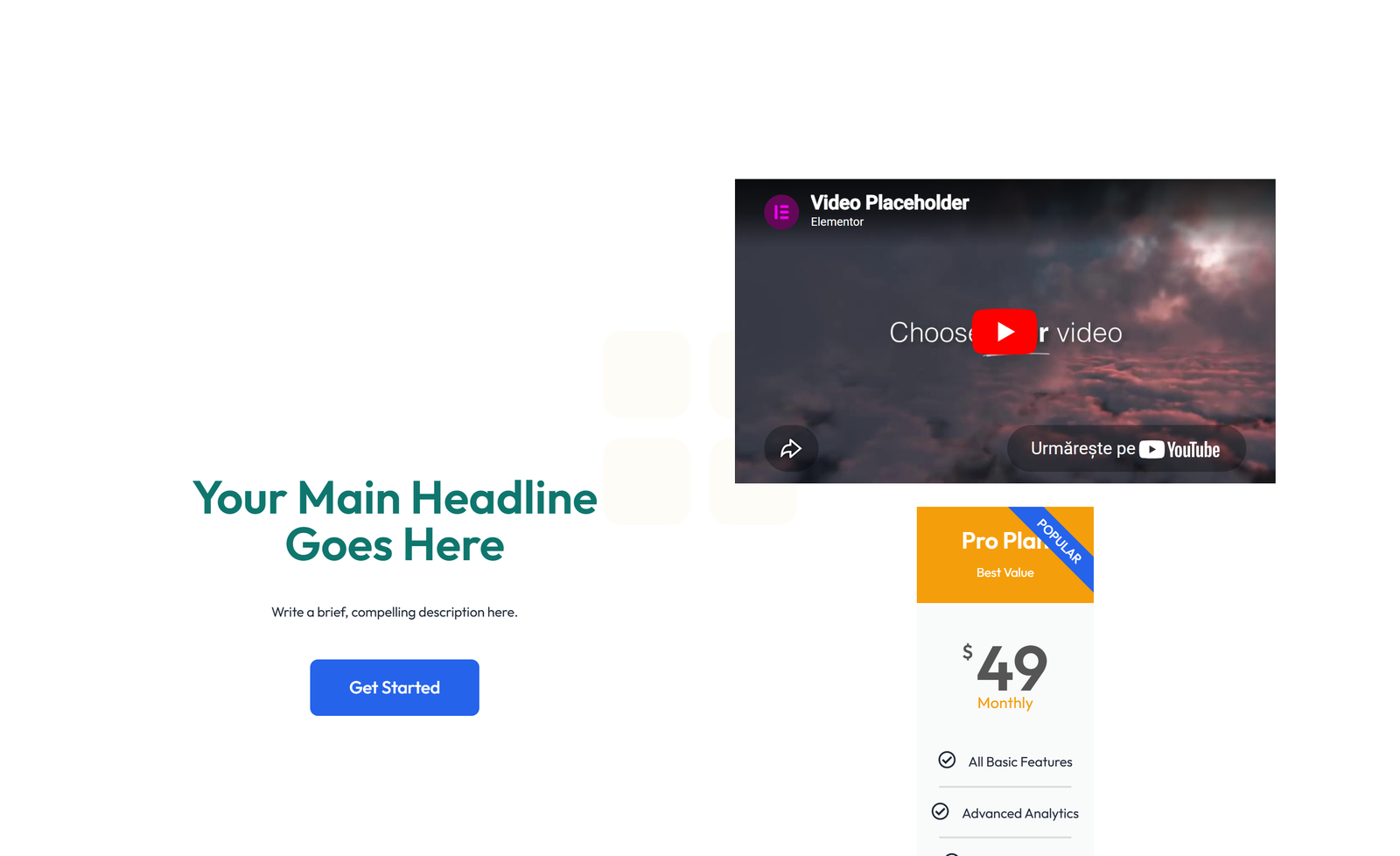 Split Hero with Text Left and Image Right and Two Buttons 22 - Elementor component