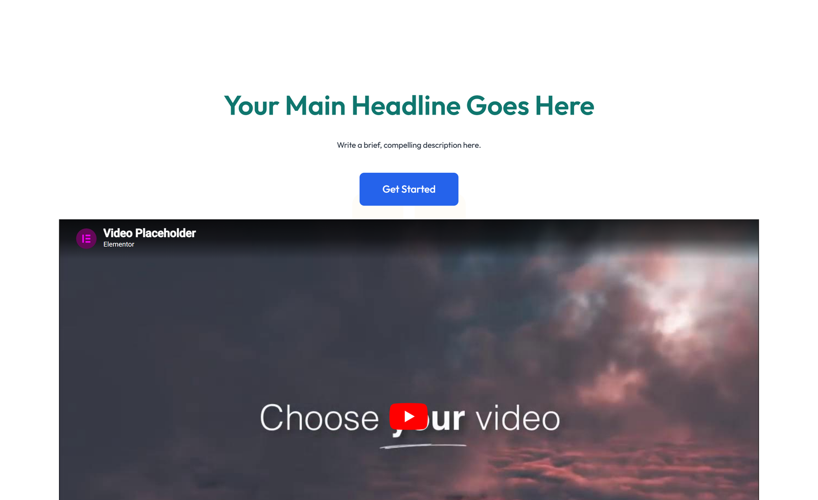 Centered Hero with H1, Subtitle, CTA, 3 Counter Stats 25 - Elementor component