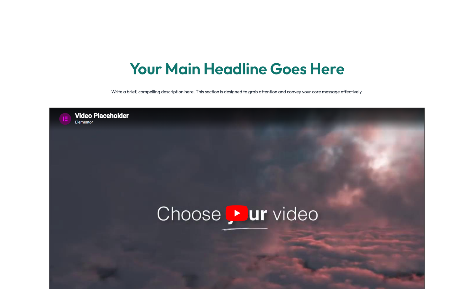 Centered Hero with H1, Subtitle, Two CTA Buttons 26 - Elementor component