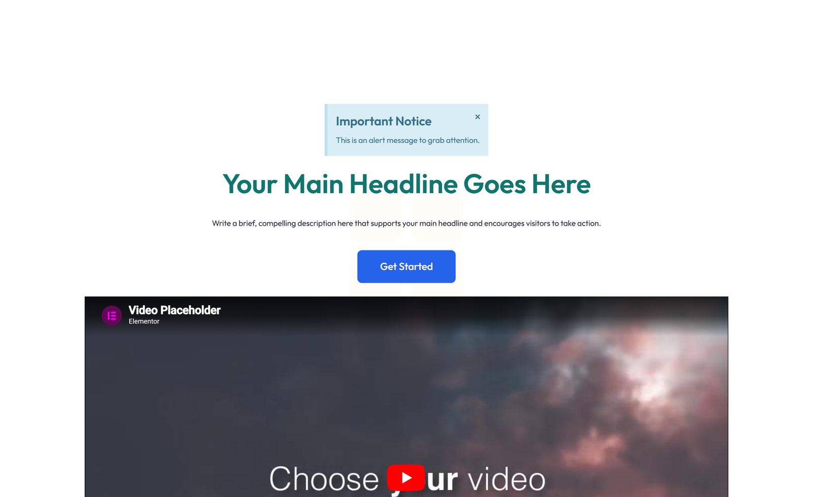 Centered Hero with H1, Subtitle, CTA, 3 Counter Stats 27 - Elementor component