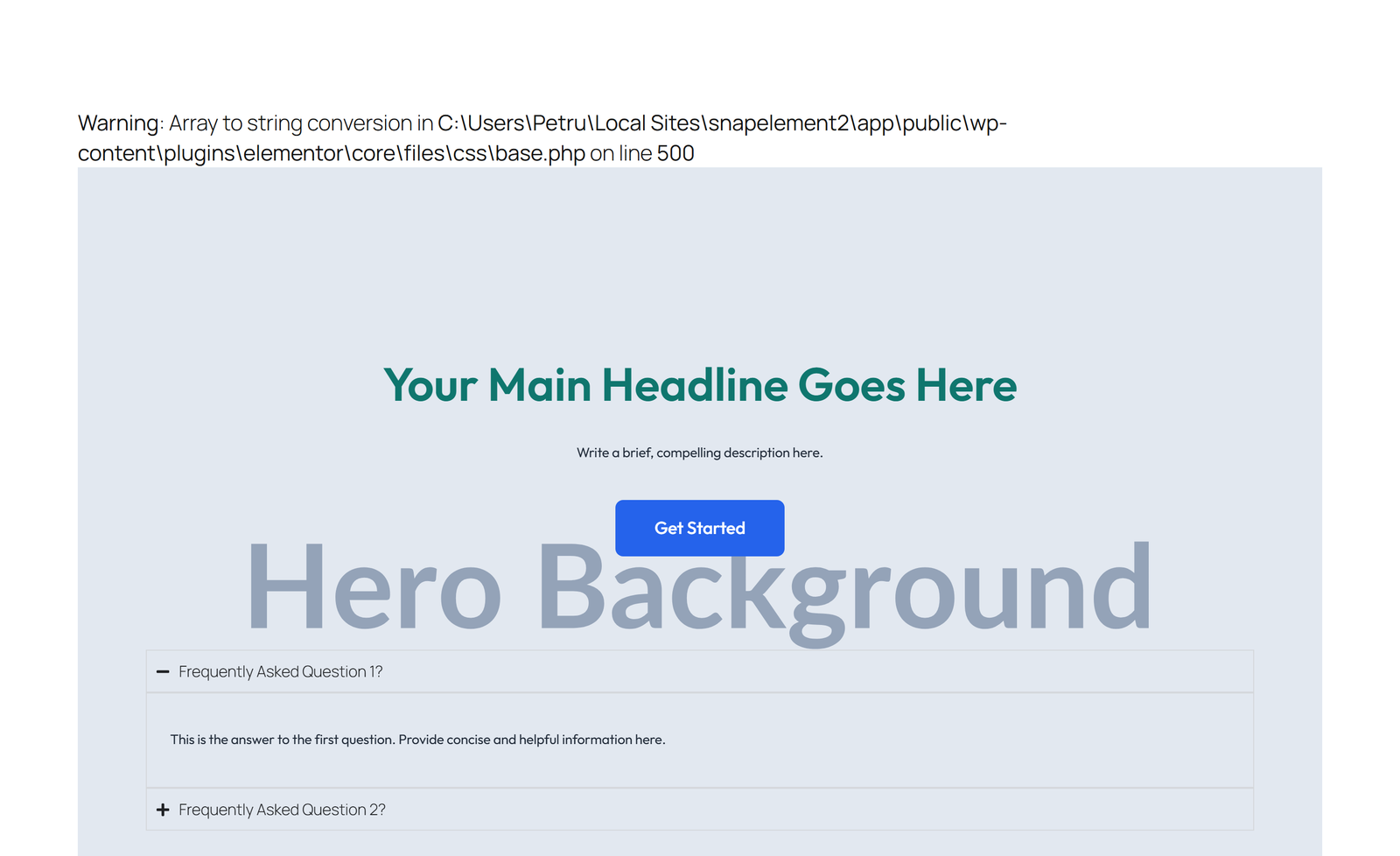 Centered Hero with H1, Subtitle, CTA, Social Icons 35 - Elementor component