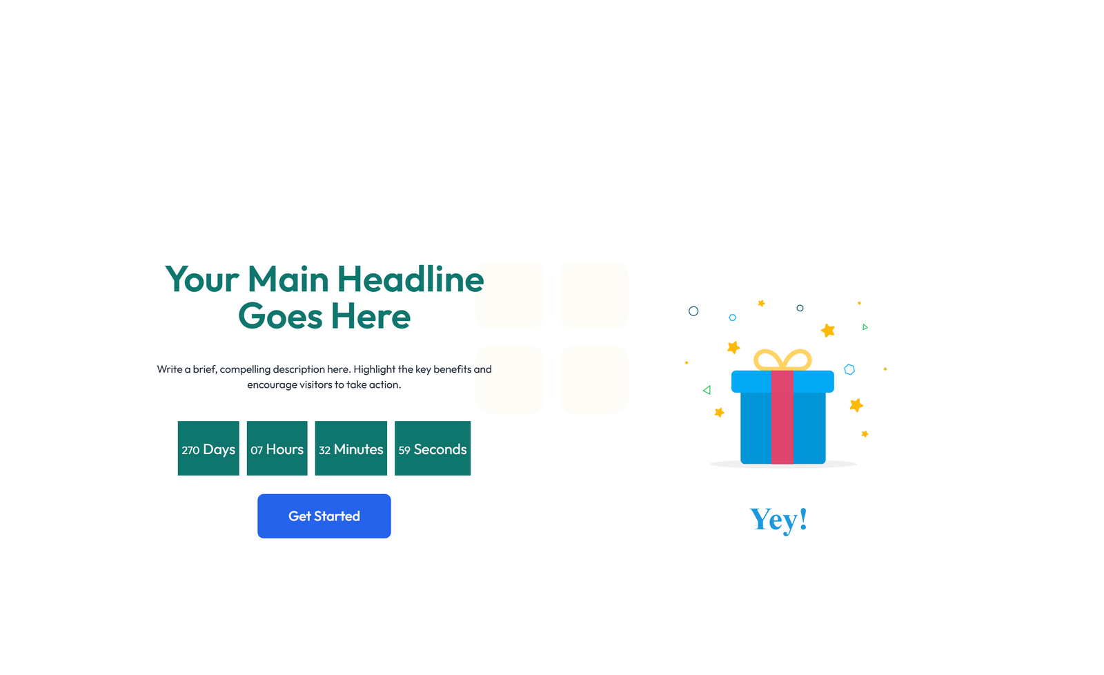 Centered Hero with H1, Subtitle, Two CTA Buttons 37 - Elementor component
