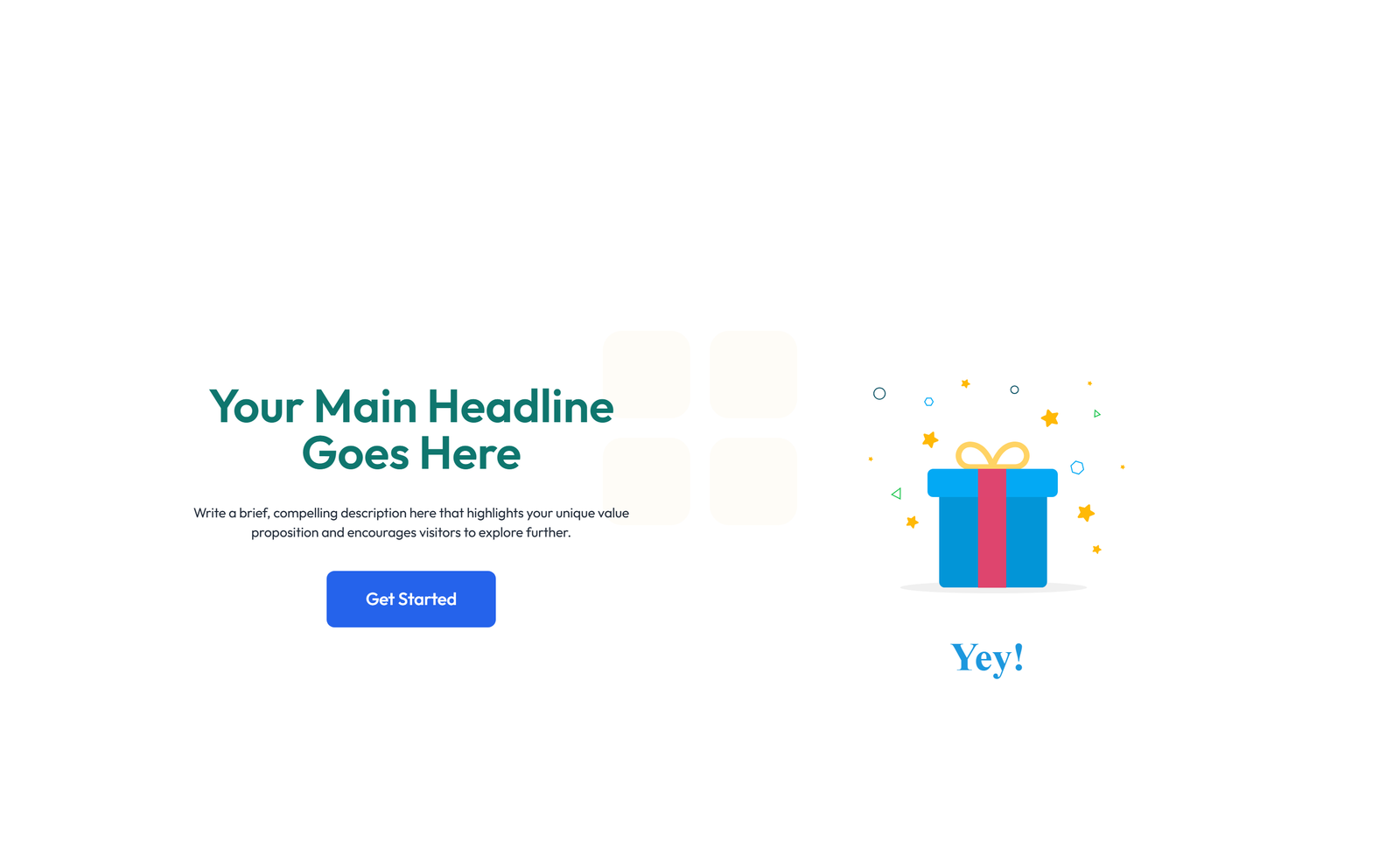 Screenshot of Centered Hero with H1, Subtitle, CTA, Social Icons 38 - Elementor Hero Sections component