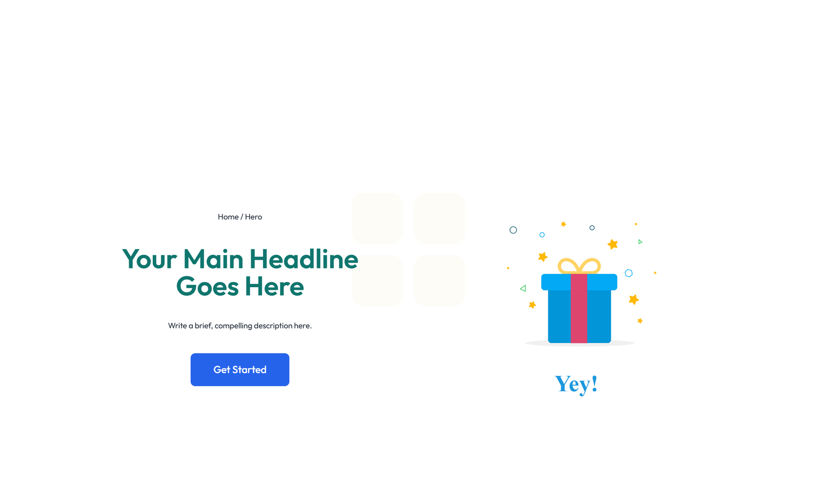 Screenshot of Centered Hero with H1, Subtitle, Two CTA Buttons 38 - Elementor Hero Sections component
