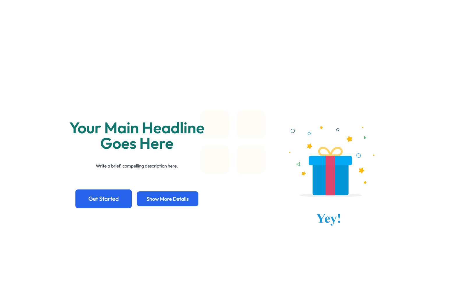 Screenshot of Centered Hero with H1, Subtitle, CTA, 3 Counter Stats 39 - Elementor Hero Sections component
