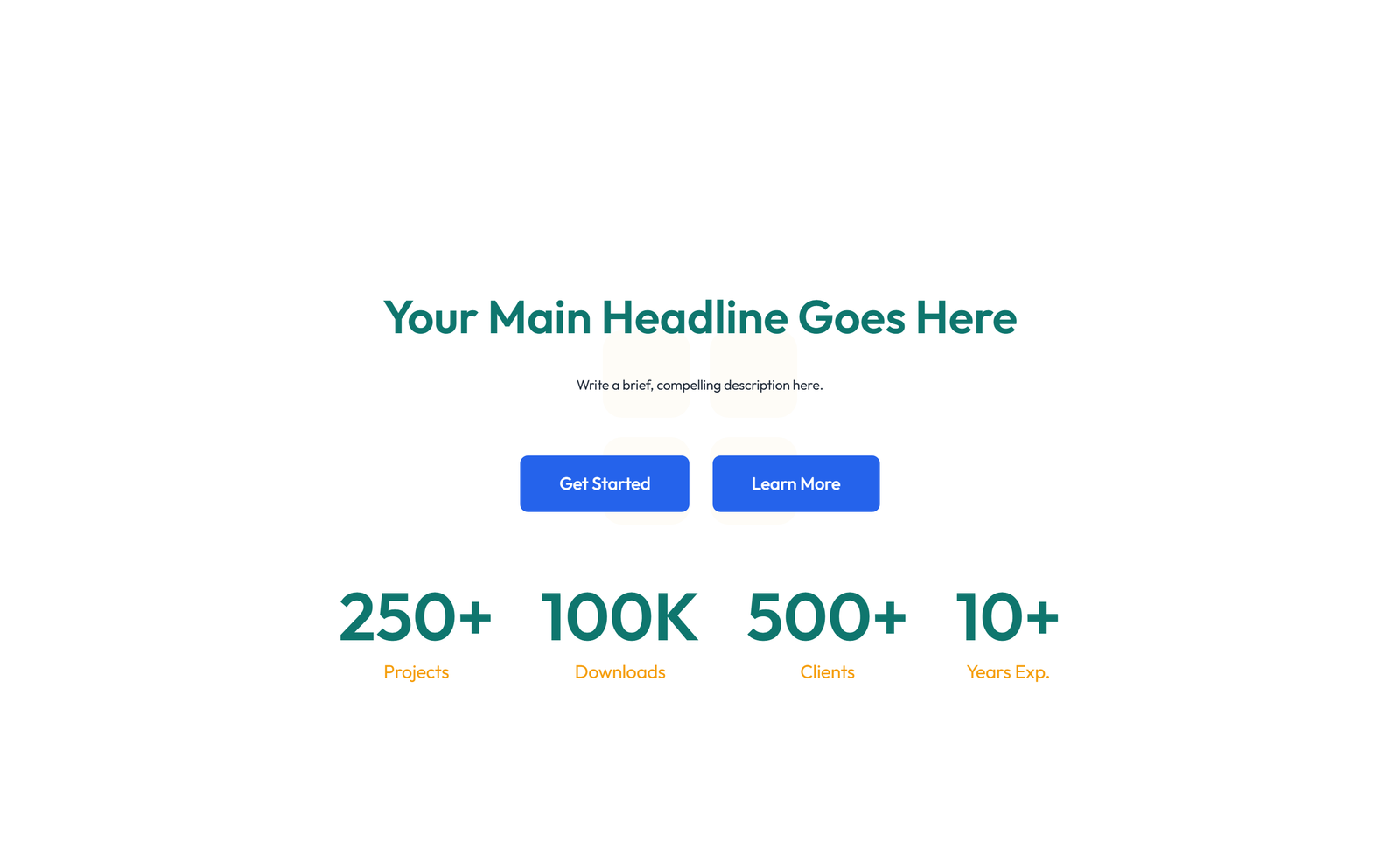Screenshot of Split Hero with Text and Counters Left and Image Right 39 - Elementor Hero Sections component