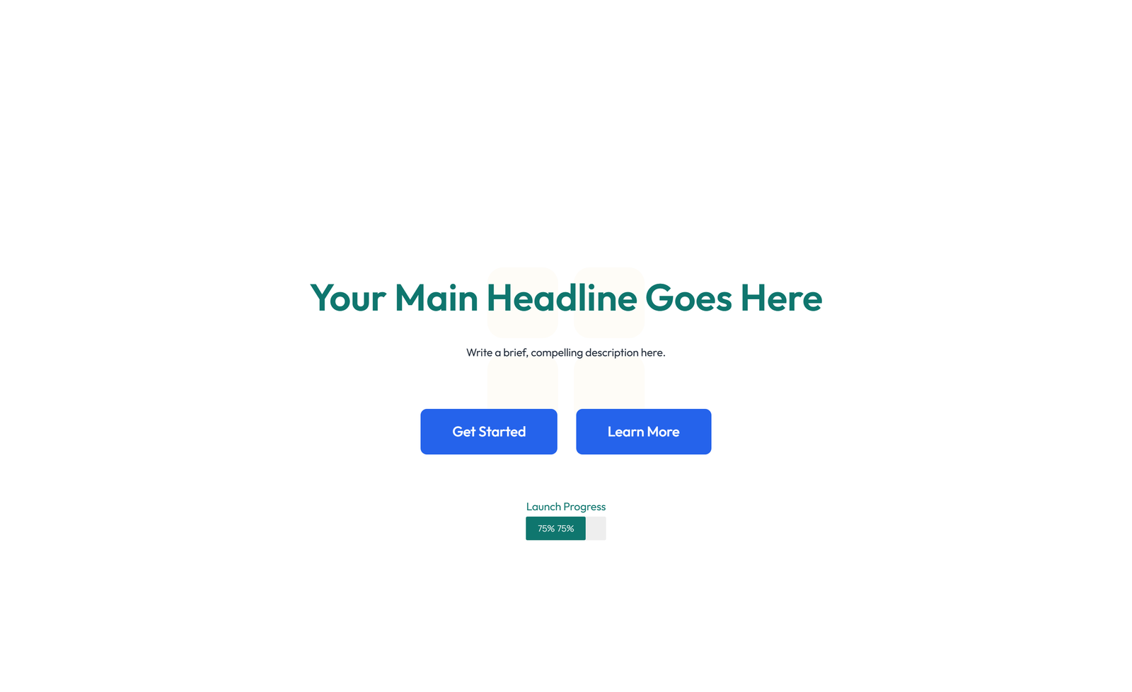 Screenshot of Centered Hero with H1, Subtitle, Two CTA Buttons 40 - Elementor Hero Sections component