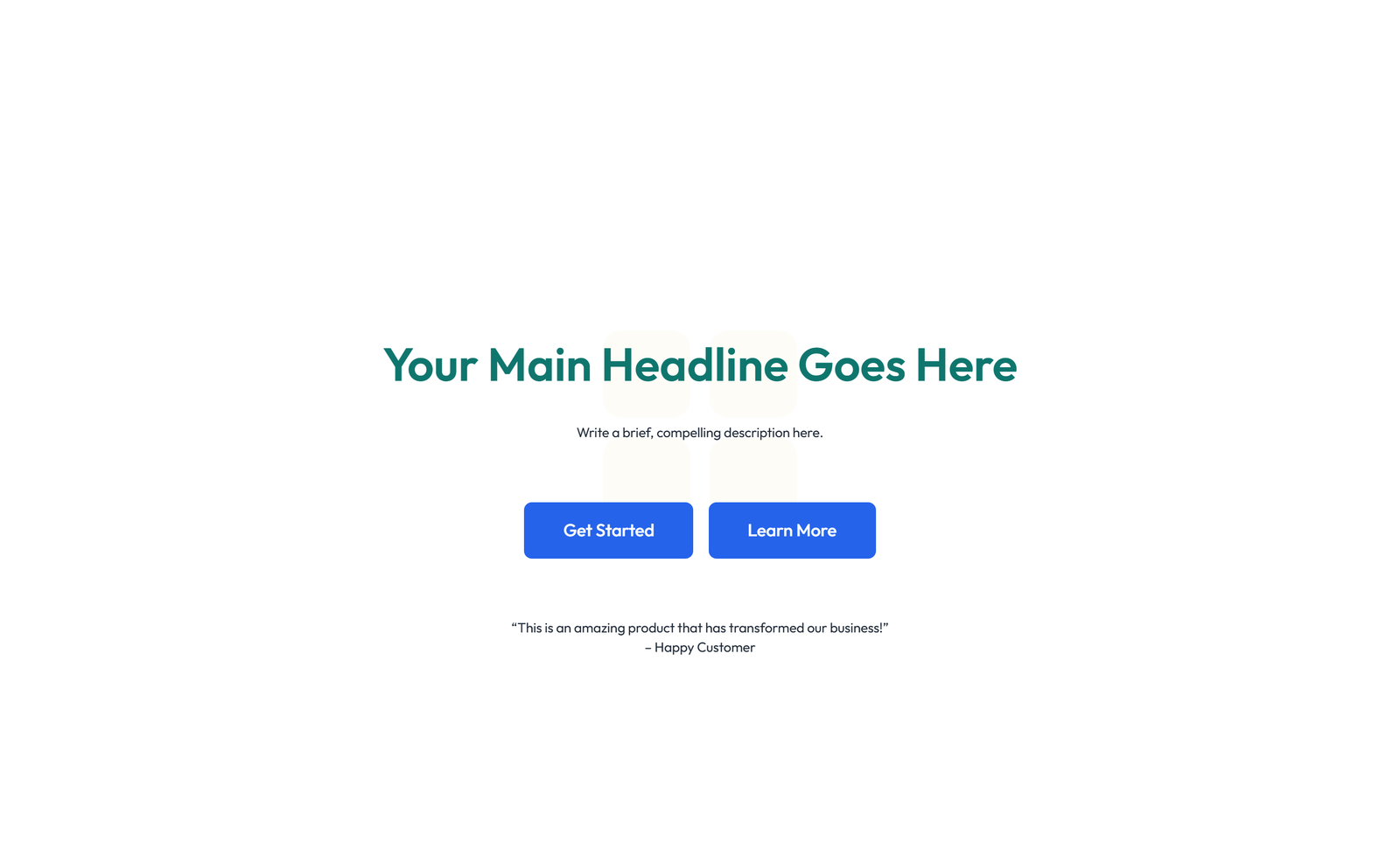 Screenshot of Centered Hero with H1, Subtitle, CTA Button 41 - Elementor Hero Sections component