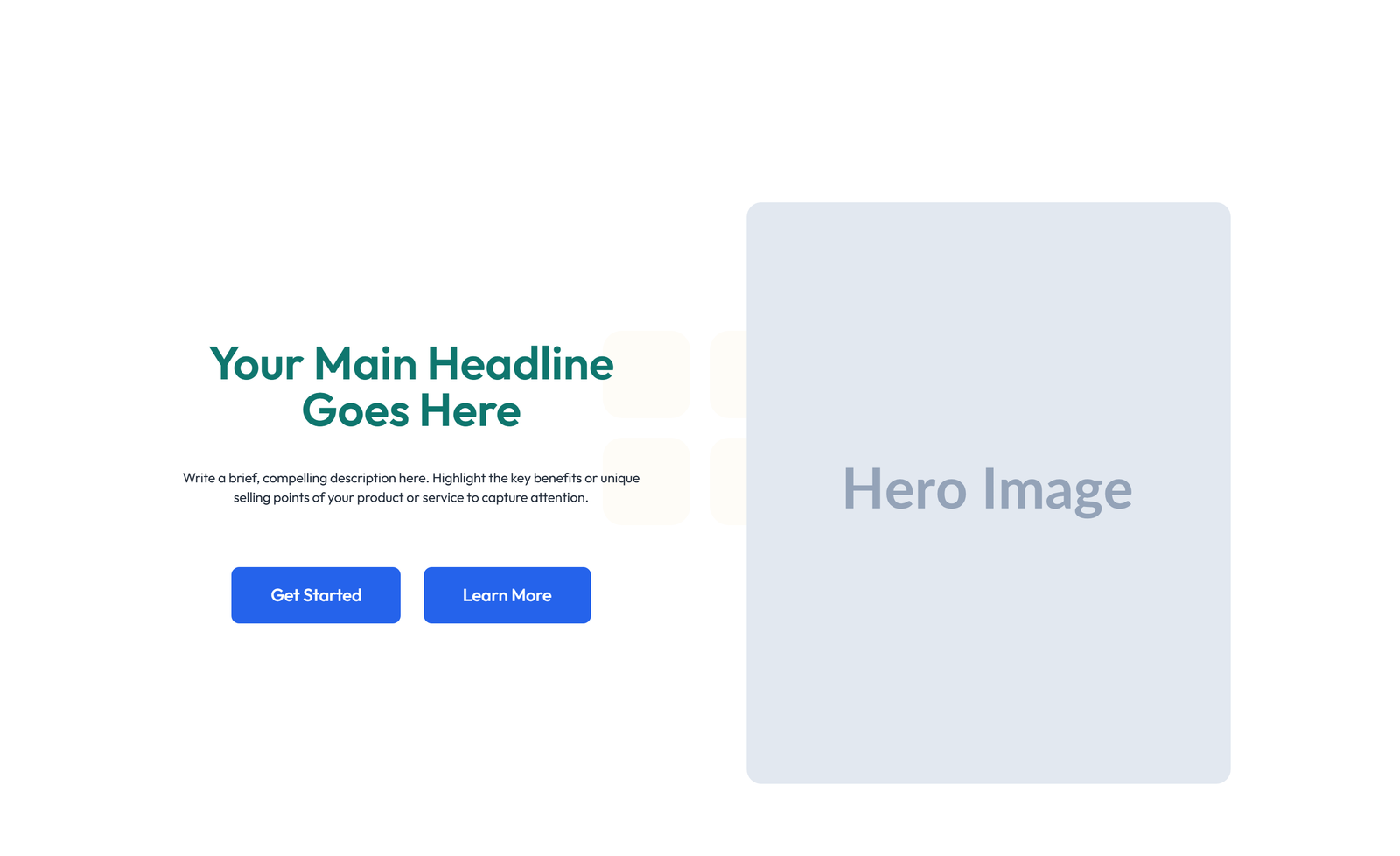 Split Hero with Text Left and Image Right and Two Buttons 42 - Elementor component