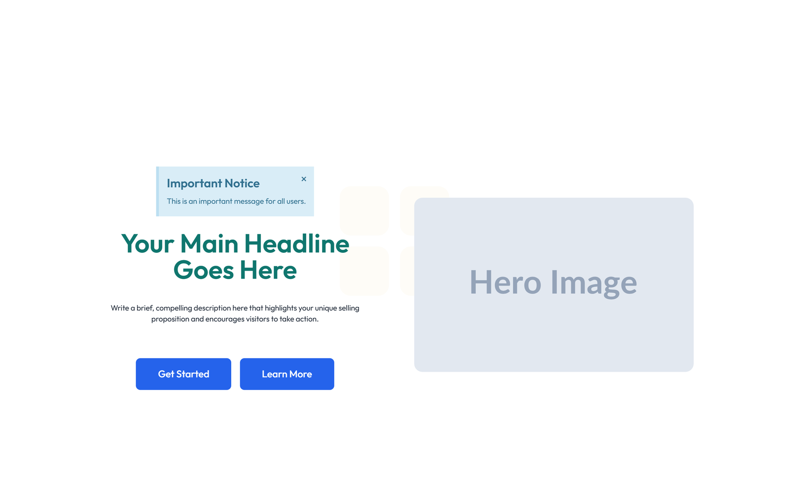 Centered Hero with H1, Subtitle, CTA, Social Icons 43 - Elementor component